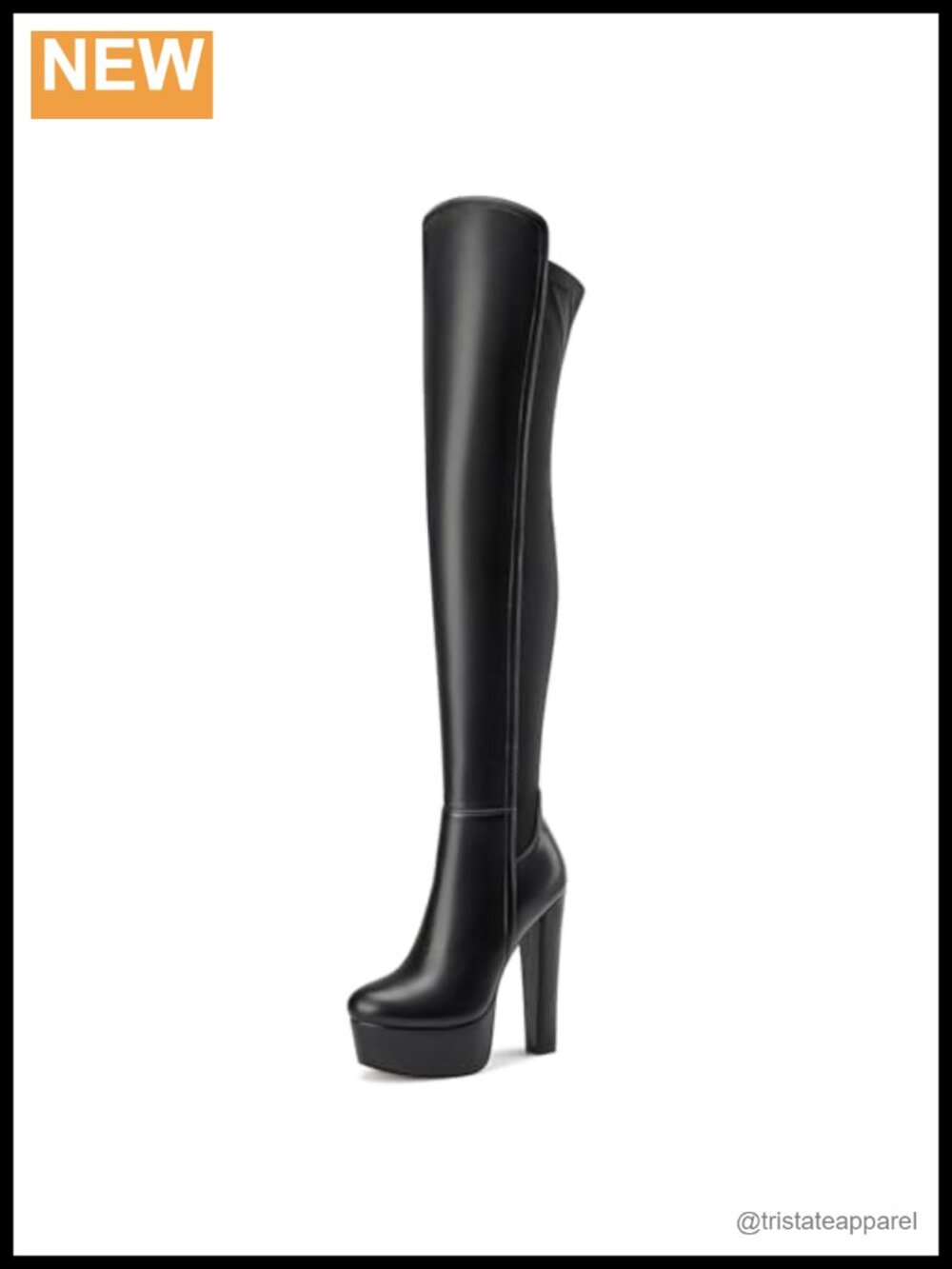 Women's Over the Knee Boots 5.9 Inch Chunky Block Heel Thigh High Side Zip PU